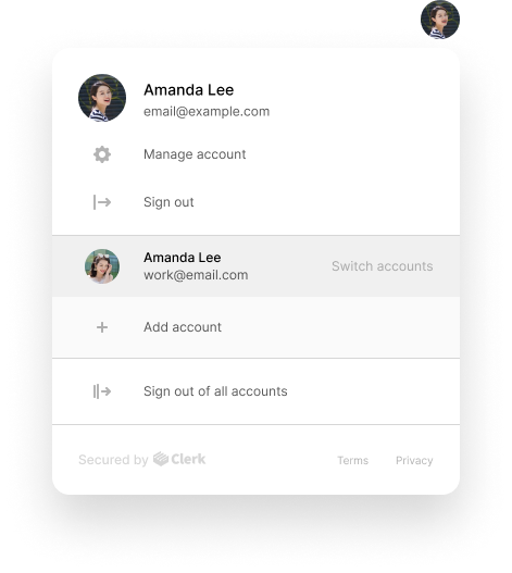 Clerk account switching